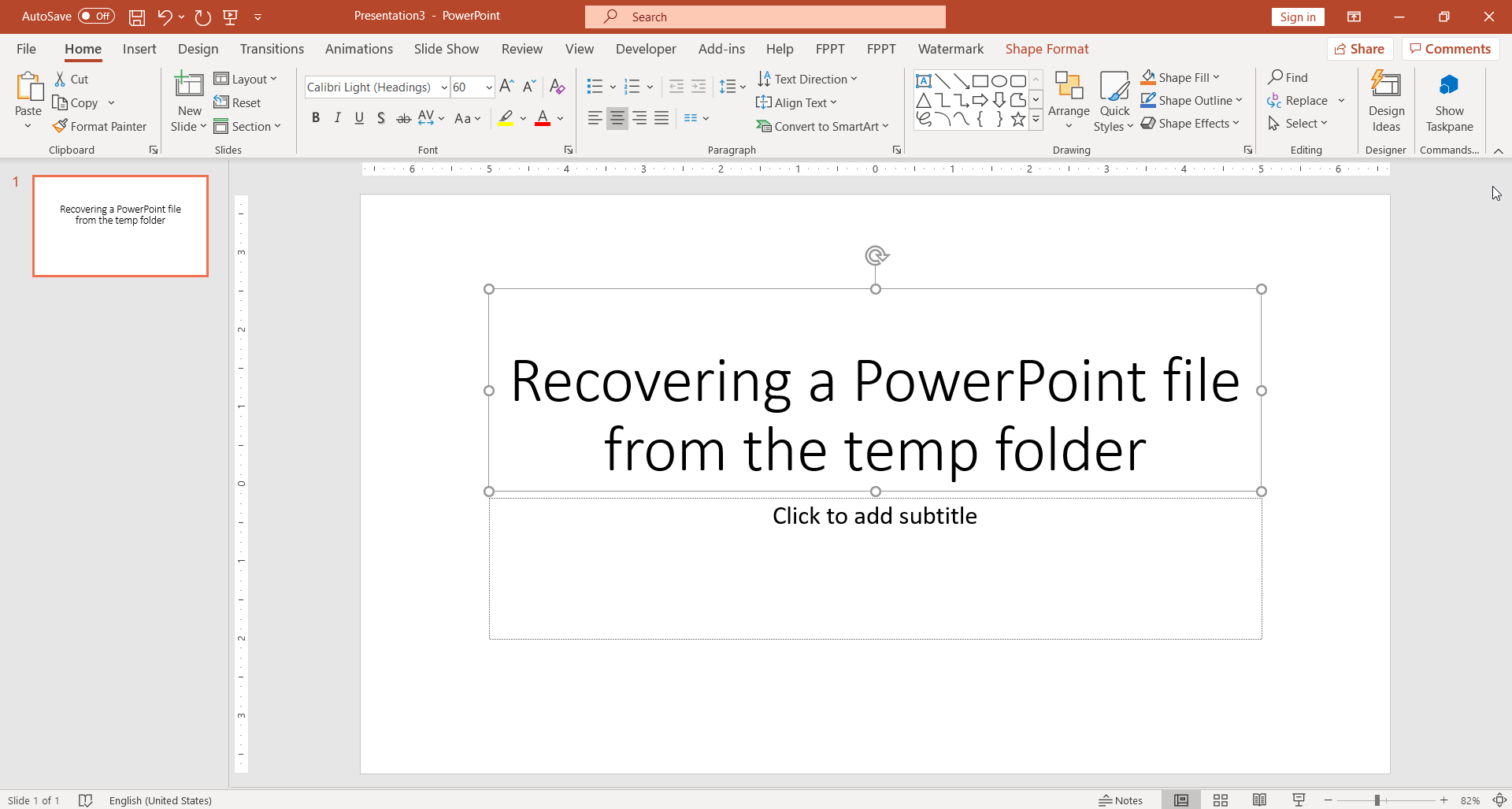 powerpoint for mac recover file after install